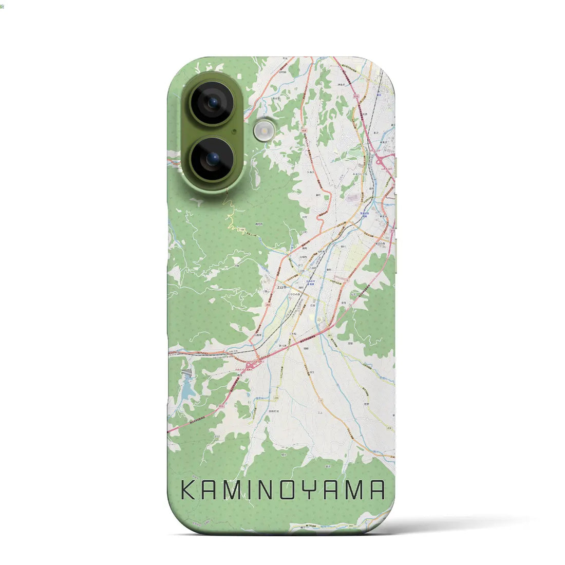 【上山（山形県）】地図柄iPhoneケース（バックカバータイプ）ナチュラル・iPhone 17 Pro Max 用