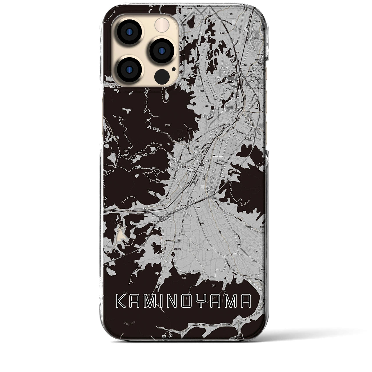 【上山（山形県）】地図柄iPhoneケース（クリアタイプ）