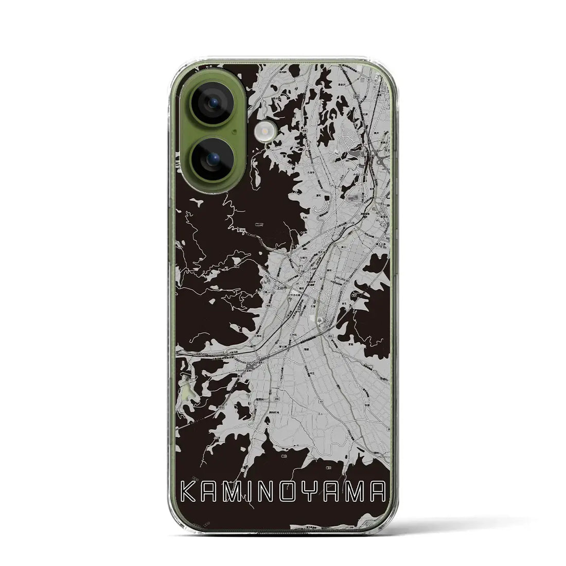 【上山（山形県）】地図柄iPhoneケース（クリアタイプ）モノトーン・iPhone 17 Pro Max 用