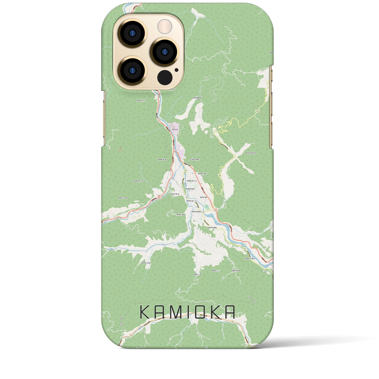 【神岡（岐阜県）】地図柄iPhoneケース（バックカバータイプ）