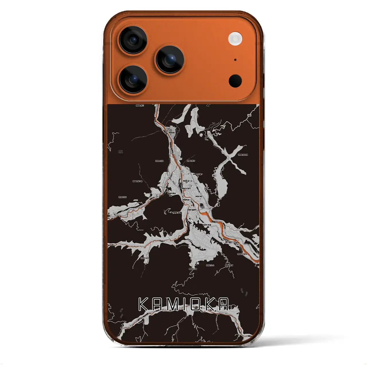 【神岡（岐阜県）】地図柄iPhoneケース（クリアタイプ）モノトーン・iPhone 17 Pro Max 用