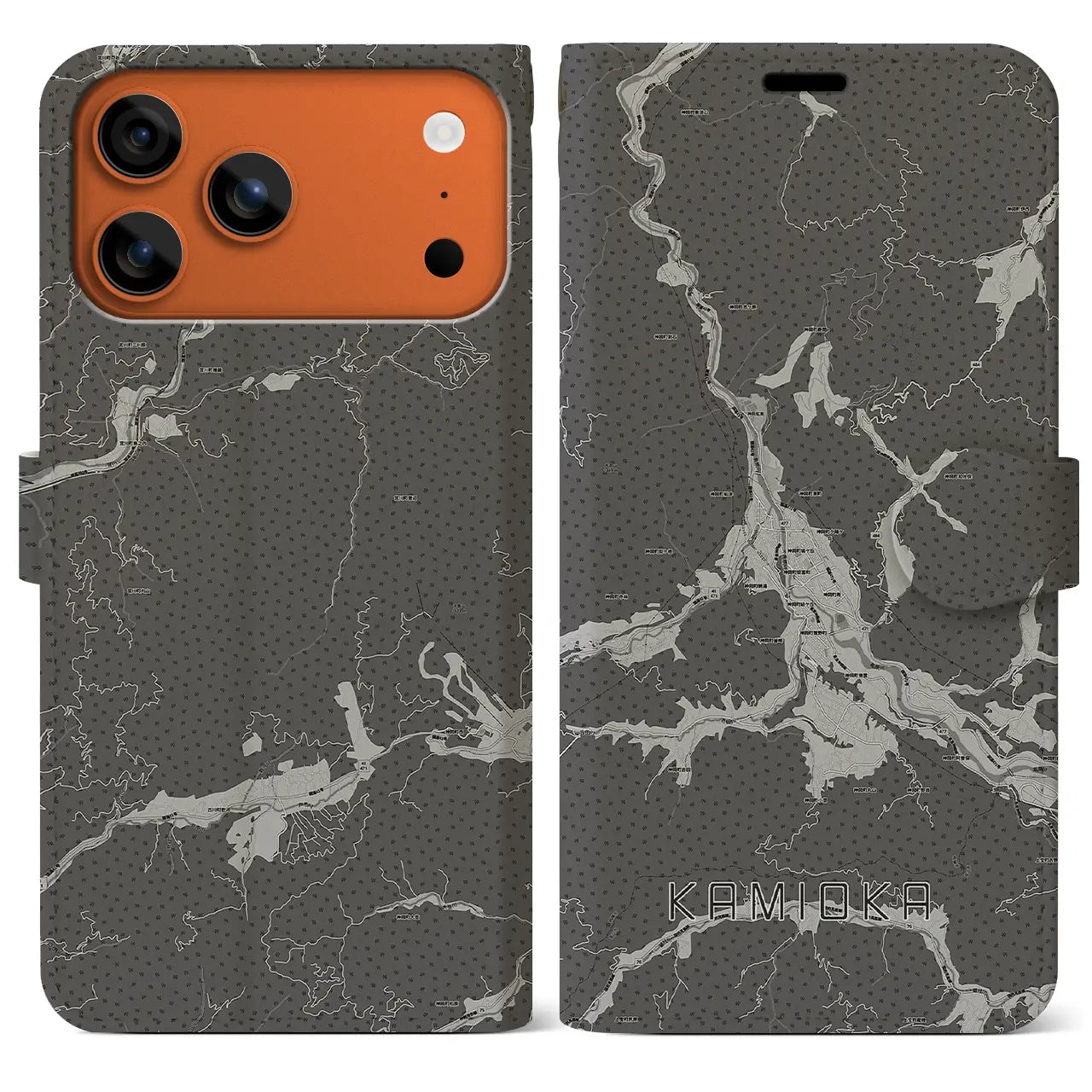 【神岡（岐阜県）】地図柄iPhoneケース（手帳タイプ）