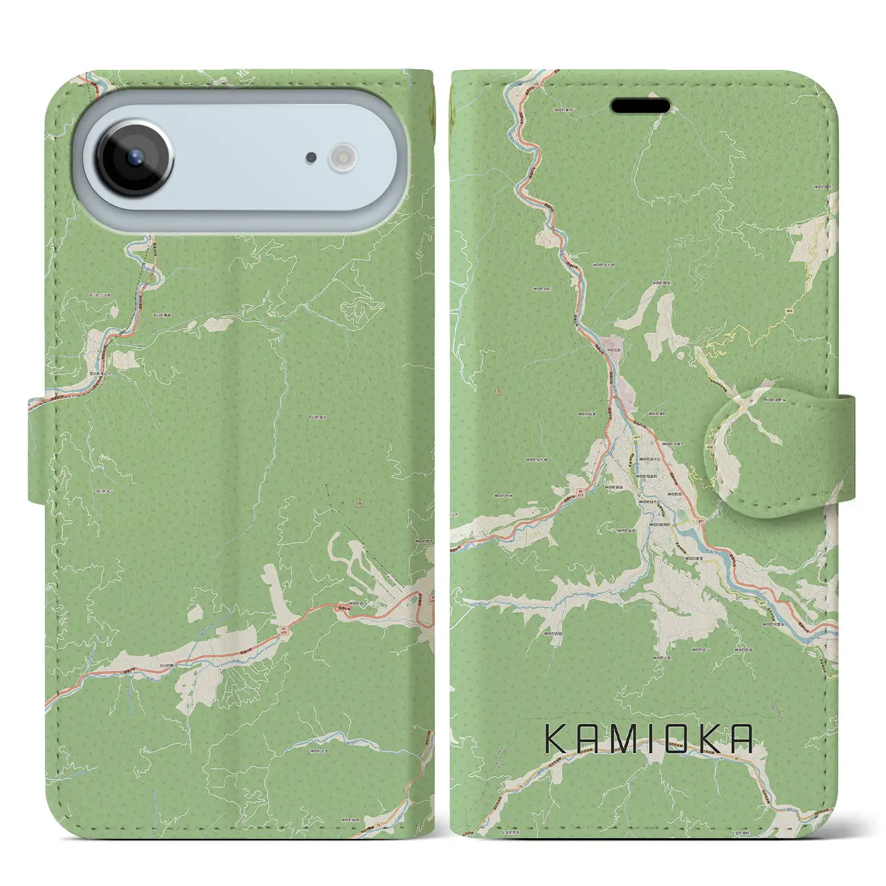 【神岡（岐阜県）】地図柄iPhoneケース（手帳タイプ）