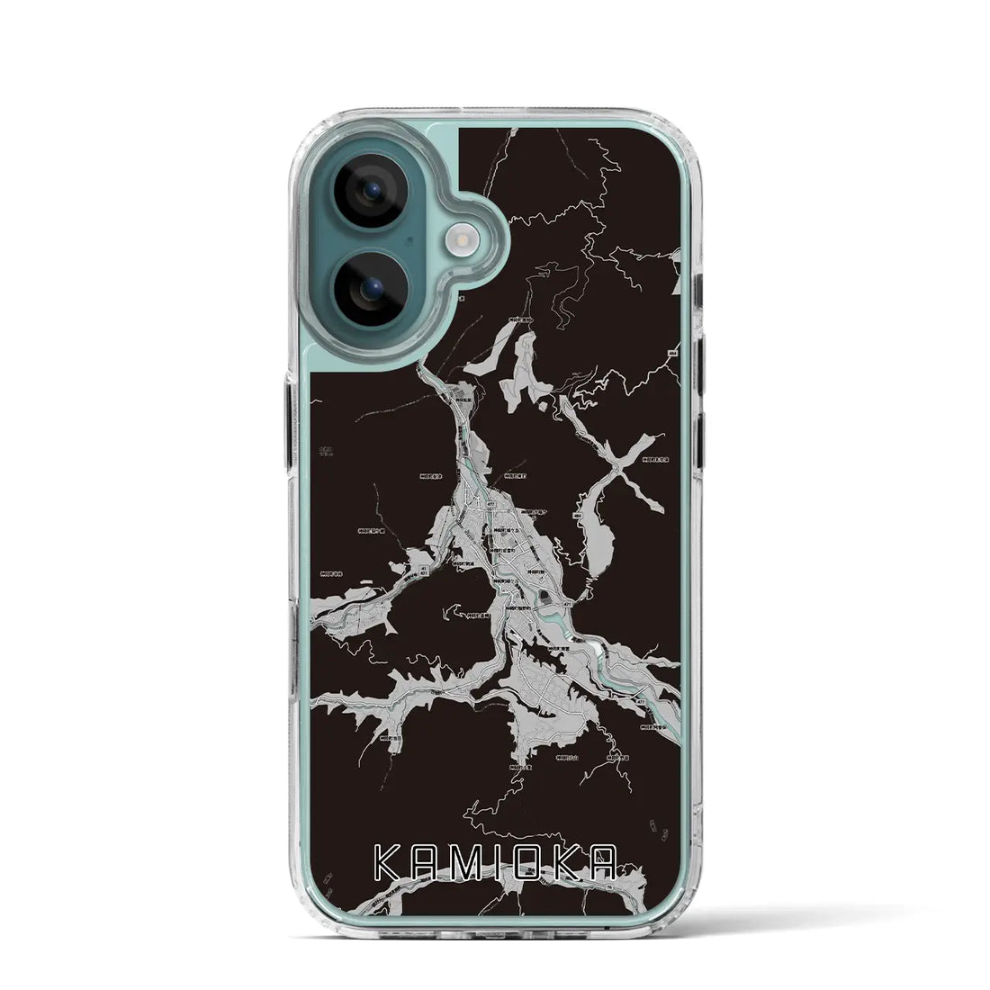 【神岡（岐阜県）】地図柄iPhoneケース（MagSafeタイプ）モノトーン・iPhone 16 Pro 用