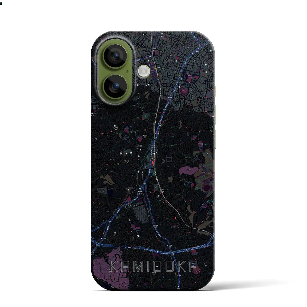 【上大岡（神奈川県）】地図柄iPhoneケース（バックカバータイプ）