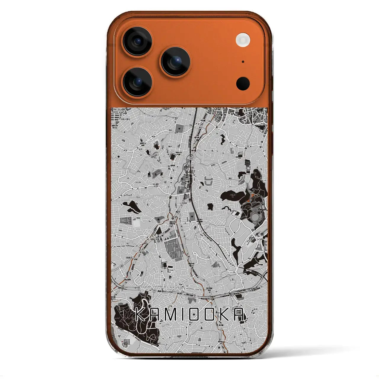 【上大岡（神奈川県）】地図柄iPhoneケース（クリアタイプ）モノトーン・iPhone 17 Pro Max 用