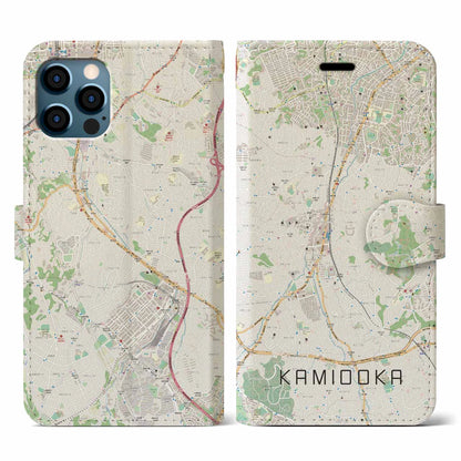 【上大岡（神奈川県）】地図柄iPhoneケース（手帳タイプ）ナチュラル・iPhone 12 / 12 Pro 用