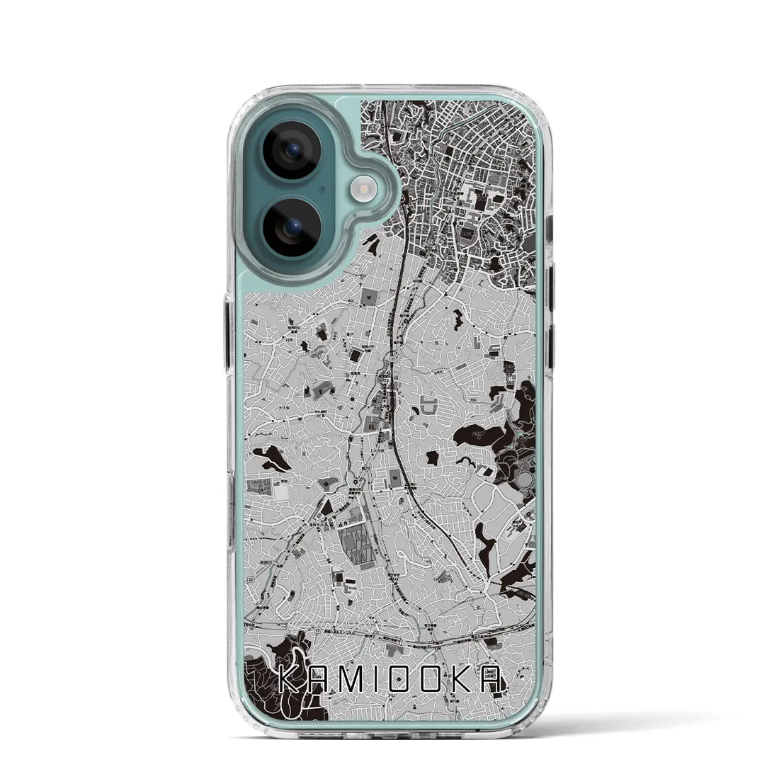 【上大岡(神奈川県)】地図柄iPhoneケース(MagSafeタイプ)モノトーン・iPhone 16 Pro 用