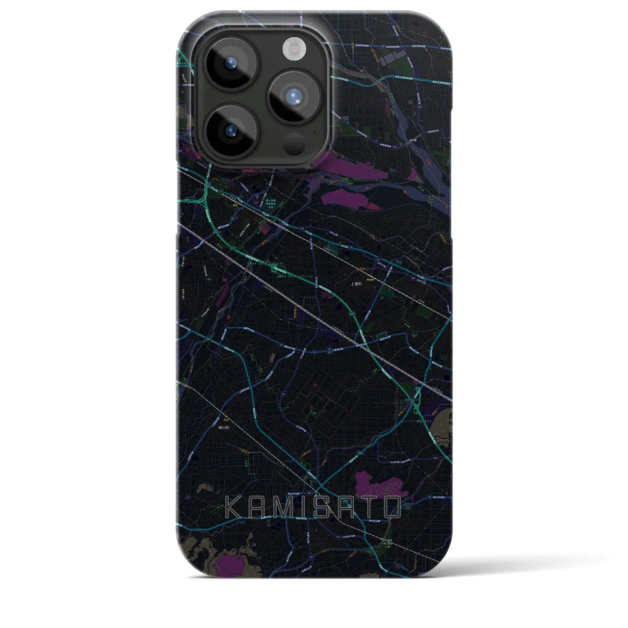 【上里（埼玉県）】地図柄iPhoneケース（バックカバータイプ）