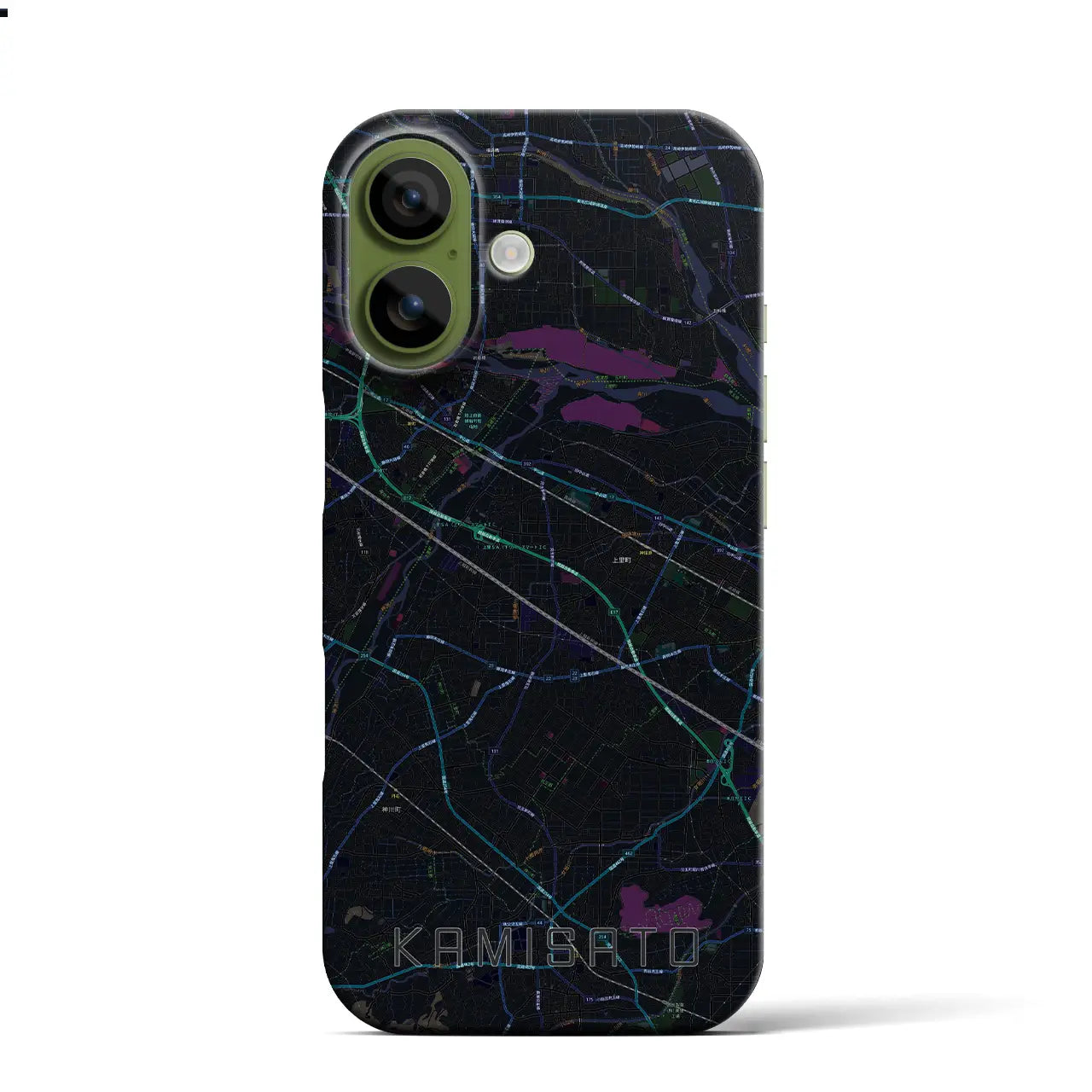 【上里（埼玉県）】地図柄iPhoneケース（バックカバータイプ）