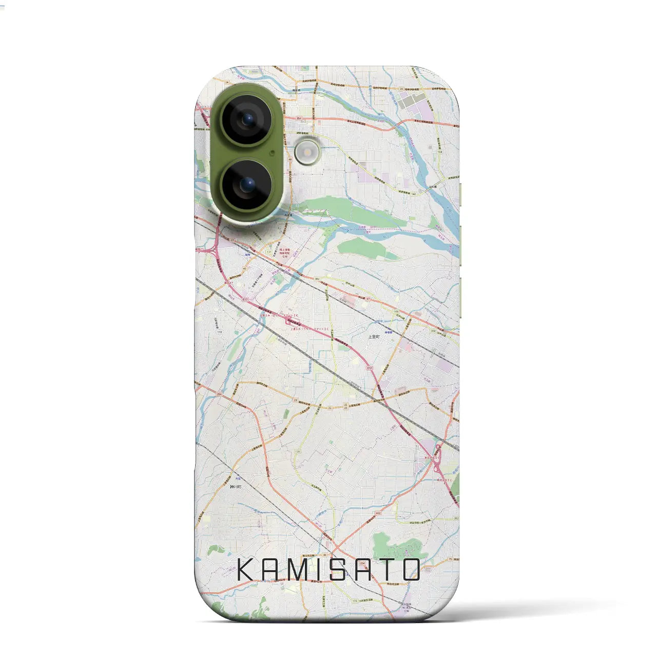 【上里（埼玉県）】地図柄iPhoneケース（バックカバータイプ）