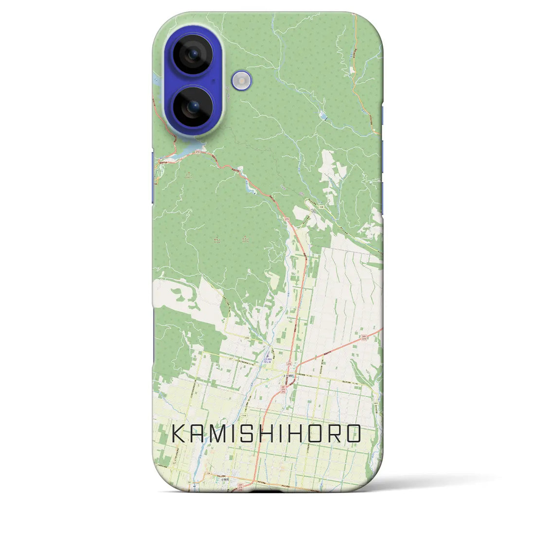 【上士幌(北海道)】地図柄iPhoneケース(バックカバータイプ)ナチュラル・iPhone 16 Pro Max 用