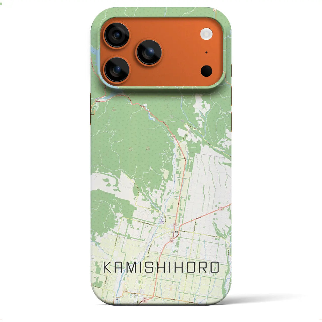 【上士幌(北海道)】地図柄iPhoneケース(バックカバータイプ)ブラック・iPhone 17 Pro Max 用