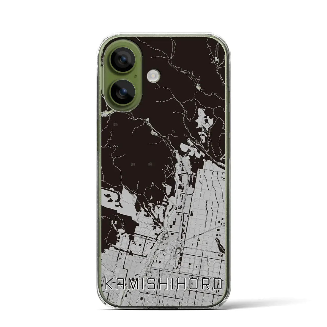【上士幌（北海道）】地図柄iPhoneケース（クリアタイプ）モノトーン・iPhone 17 Pro Max 用