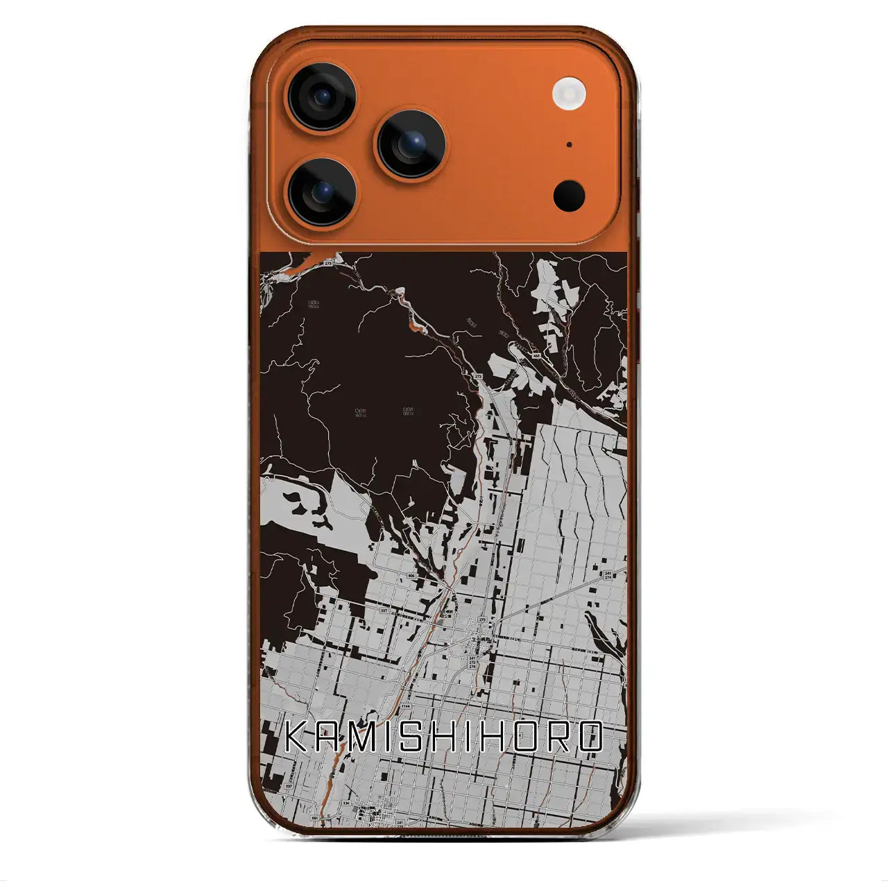 【上士幌（北海道）】地図柄iPhoneケース（クリアタイプ）モノトーン・iPhone 17 Pro Max 用