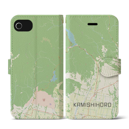 【上士幌（北海道）】地図柄iPhoneケース（手帳タイプ）ナチュラル・iPhone SE（第3 / 第2世代） / 8 / 7 / 6s / 6 用