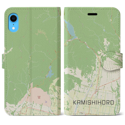 【上士幌（北海道）】地図柄iPhoneケース（手帳タイプ）ナチュラル・iPhone XR 用