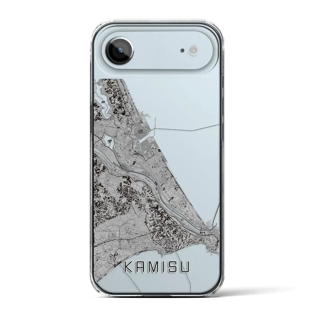 【神栖2(茨城県)】地図柄iPhoneケース(クリアタイプ)モノトーン・iPhone 17 Pro Max 用