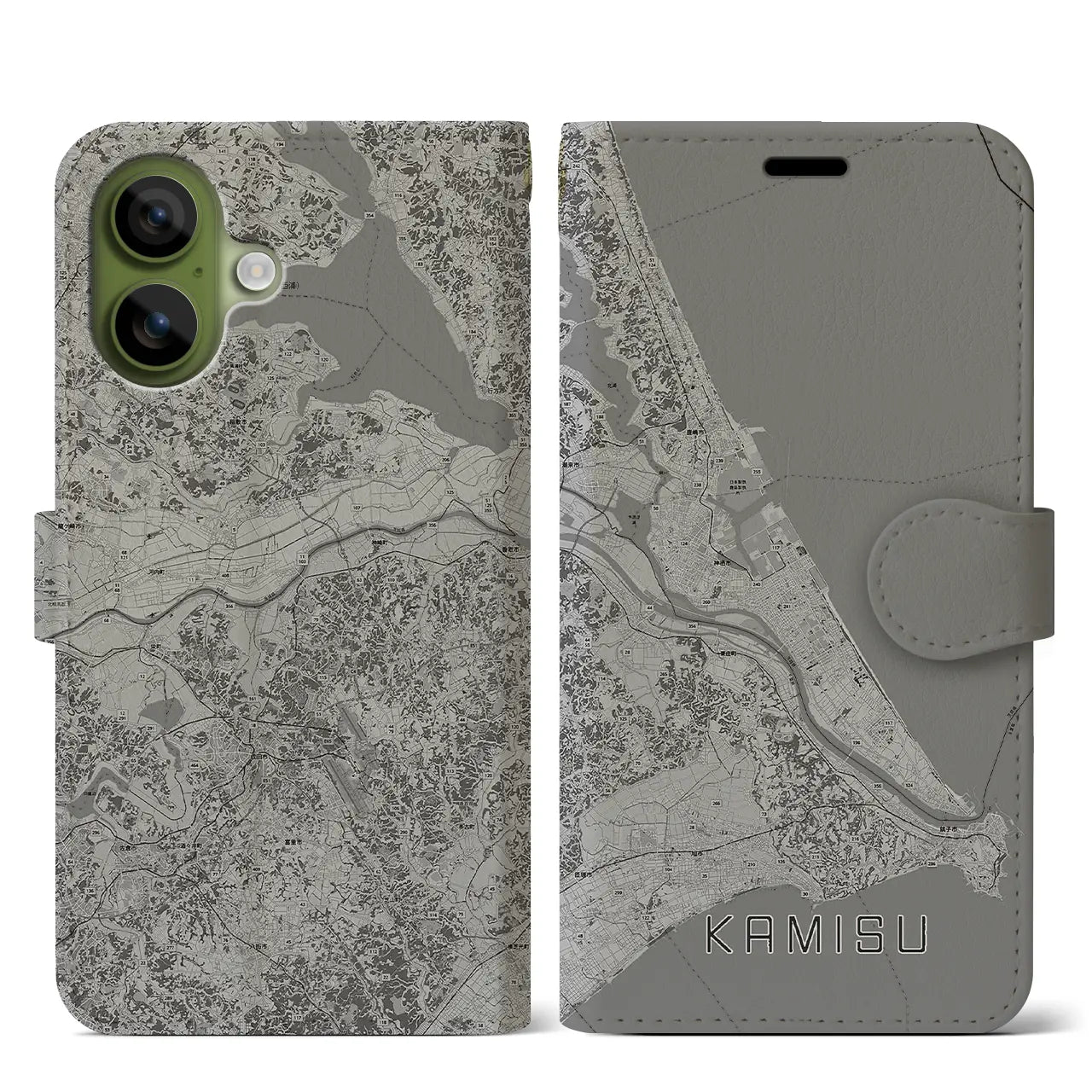 【神栖2（茨城県）】地図柄iPhoneケース（手帳タイプ）