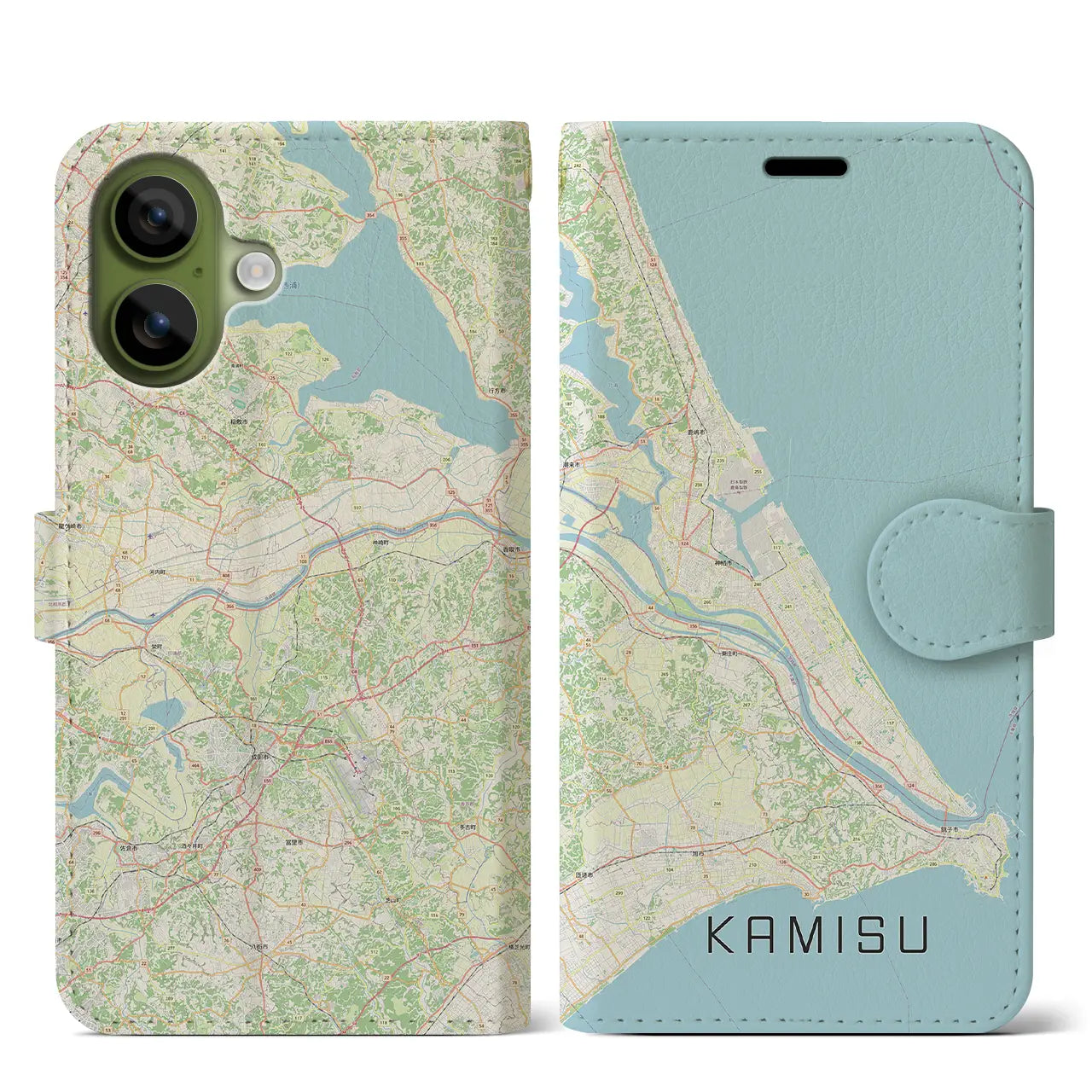 【神栖2（茨城県）】地図柄iPhoneケース（手帳タイプ）