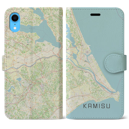 【神栖2（茨城県）】地図柄iPhoneケース（手帳タイプ）ナチュラル・iPhone XR 用