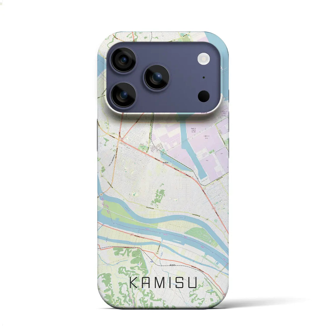 【神栖（茨城県）】地図柄iPhoneケース（バックカバータイプ）ブラック・iPhone 17 Pro Max 用