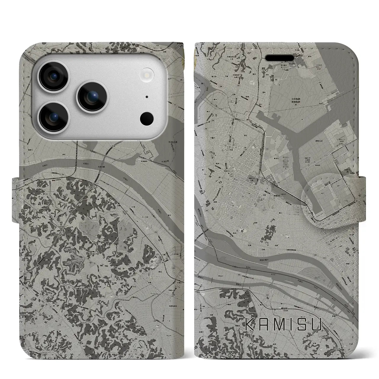 【神栖（茨城県）】地図柄iPhoneケース（手帳タイプ）