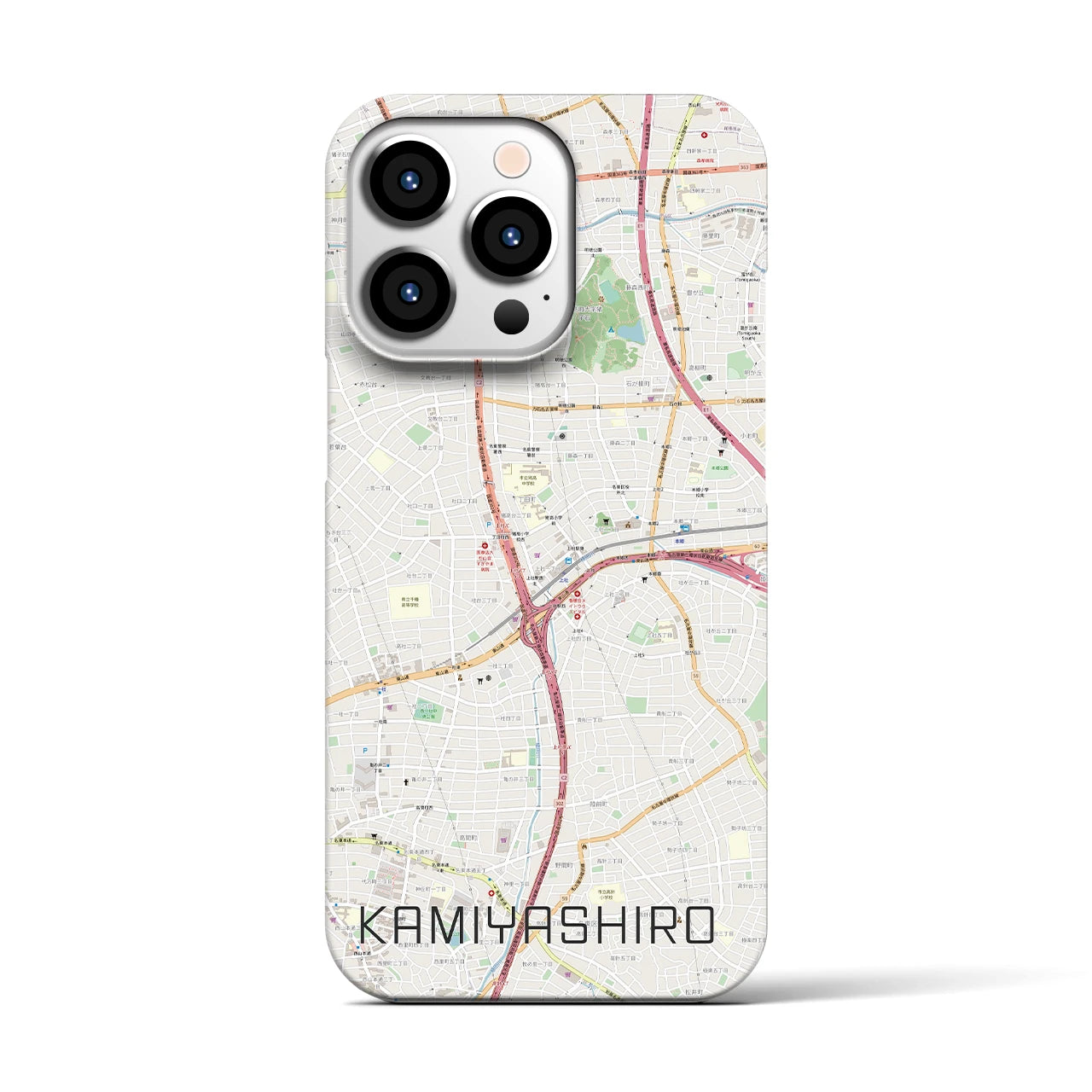 【上社（愛知県）】地図柄iPhoneケース（バックカバータイプ）