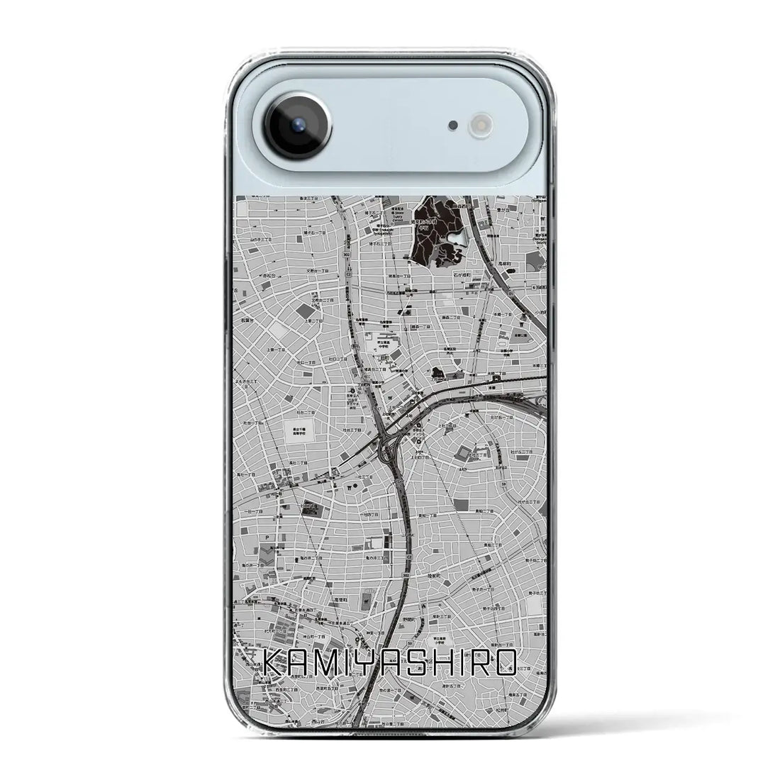 【上社（愛知県）】地図柄iPhoneケース（クリアタイプ）モノトーン・iPhone 17 Pro Max 用
