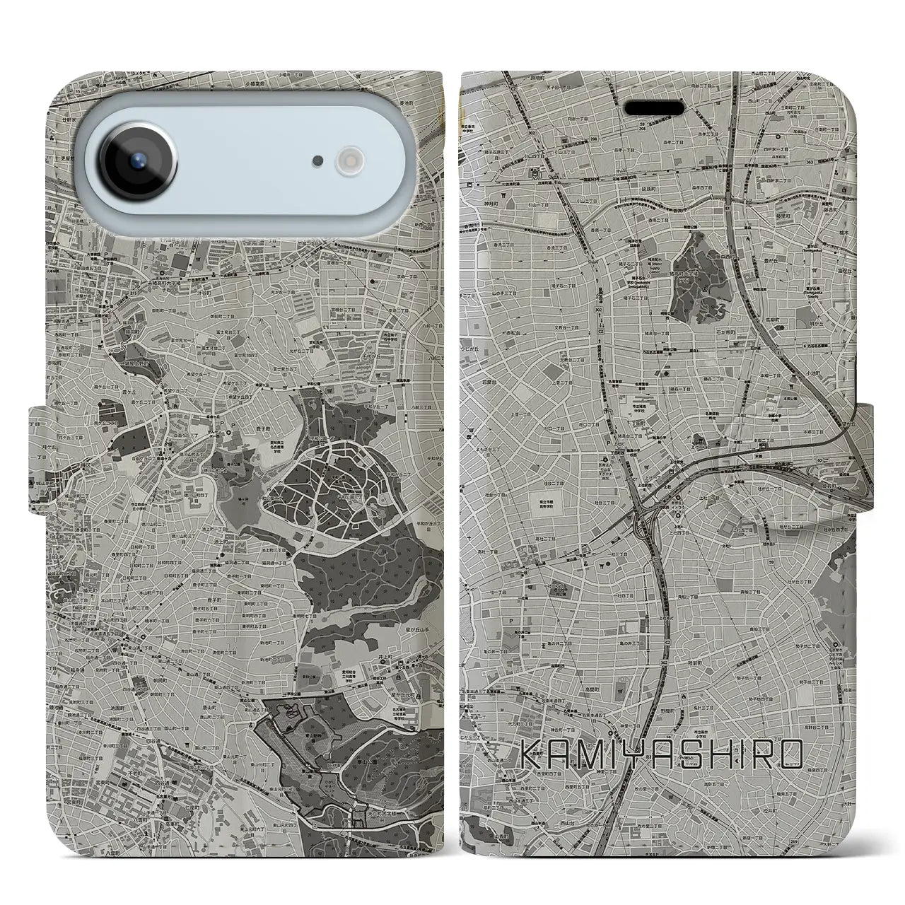 【上社（愛知県）】地図柄iPhoneケース（手帳タイプ）