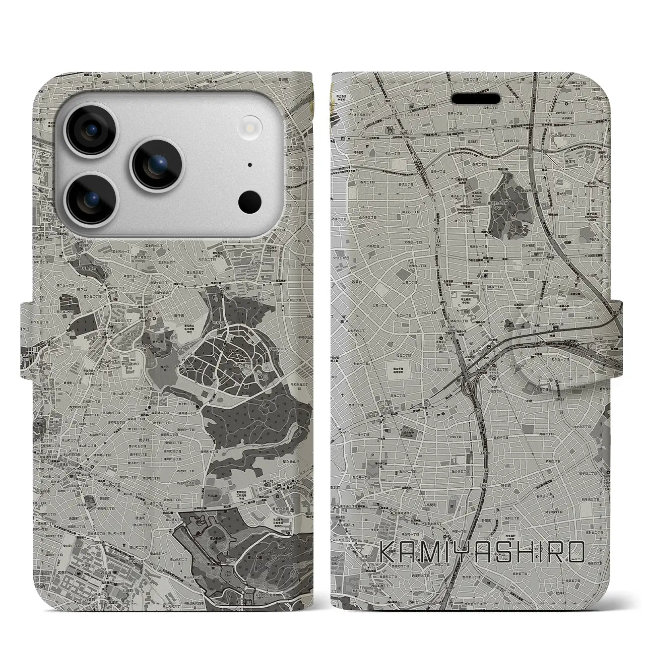 【上社（愛知県）】地図柄iPhoneケース（手帳タイプ）