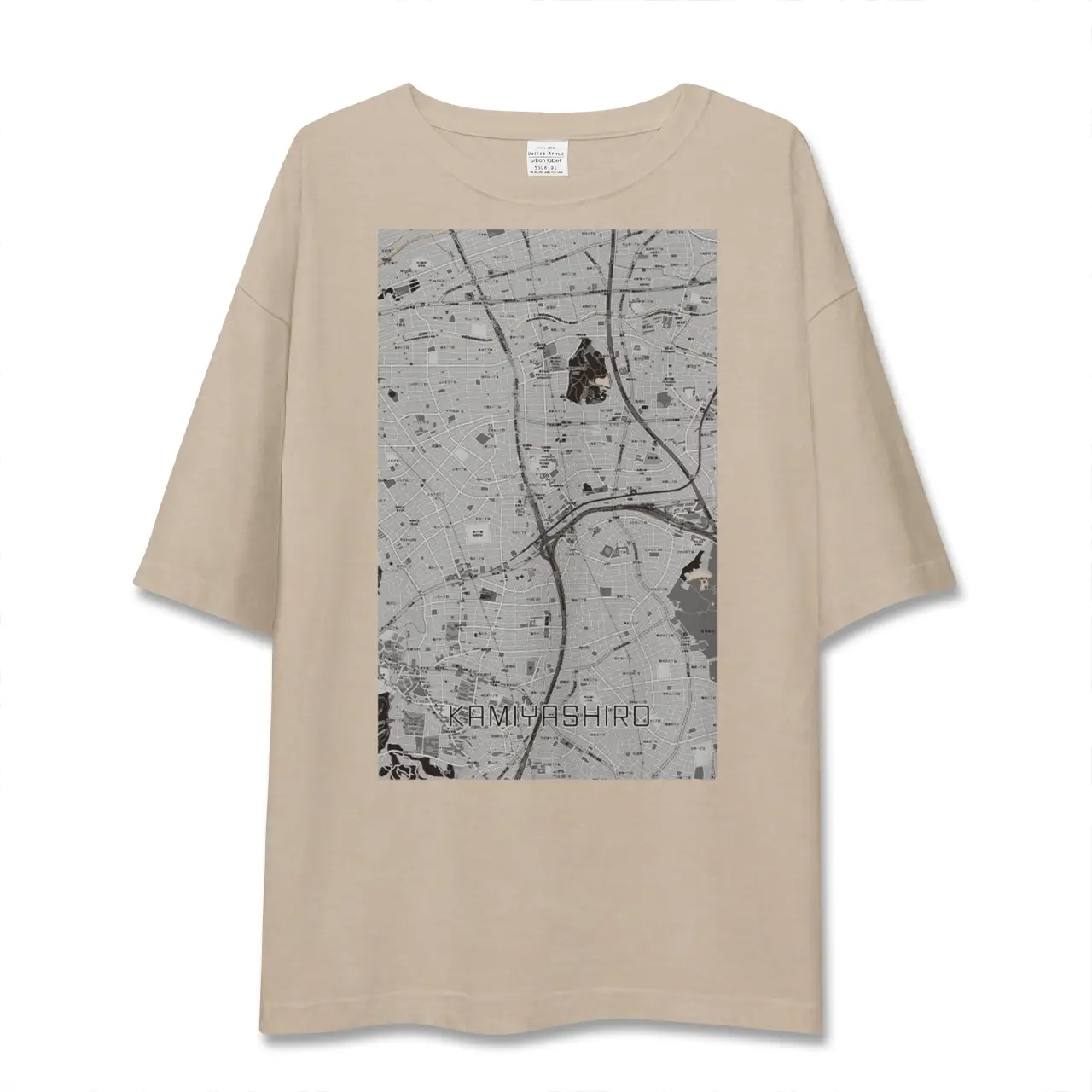 【上社（愛知県）】地図柄ビッグシルエットTシャツ
