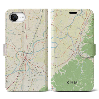 【加茂（新潟県）】地図柄iPhoneケース（手帳タイプ）