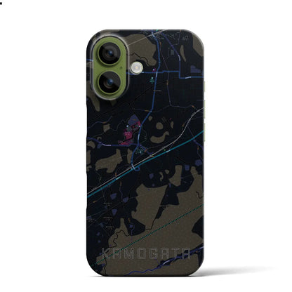 【鴨方（岡山県）】地図柄iPhoneケース（バックカバータイプ）