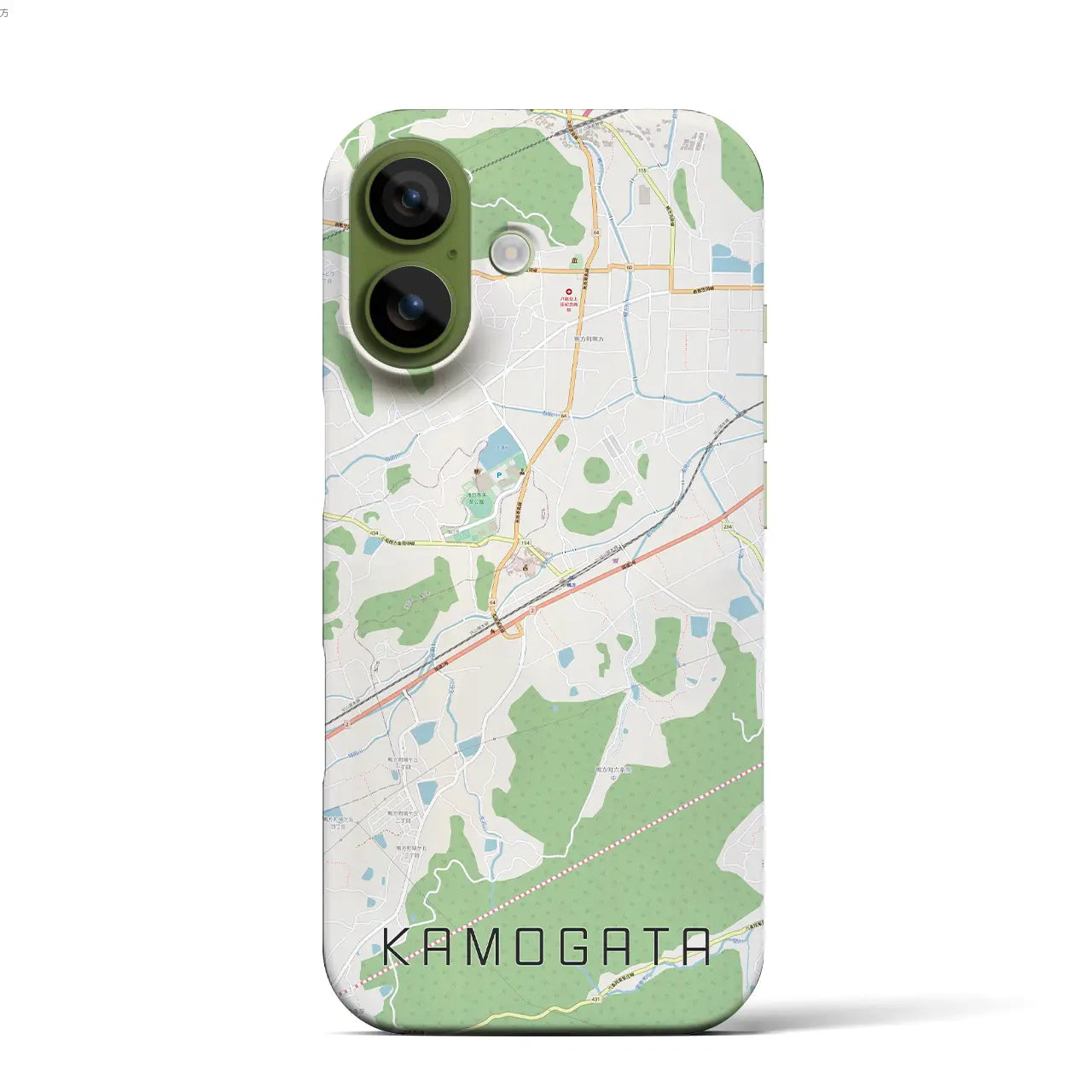 【鴨方（岡山県）】地図柄iPhoneケース（バックカバータイプ）ナチュラル・iPhone 17 Pro Max 用