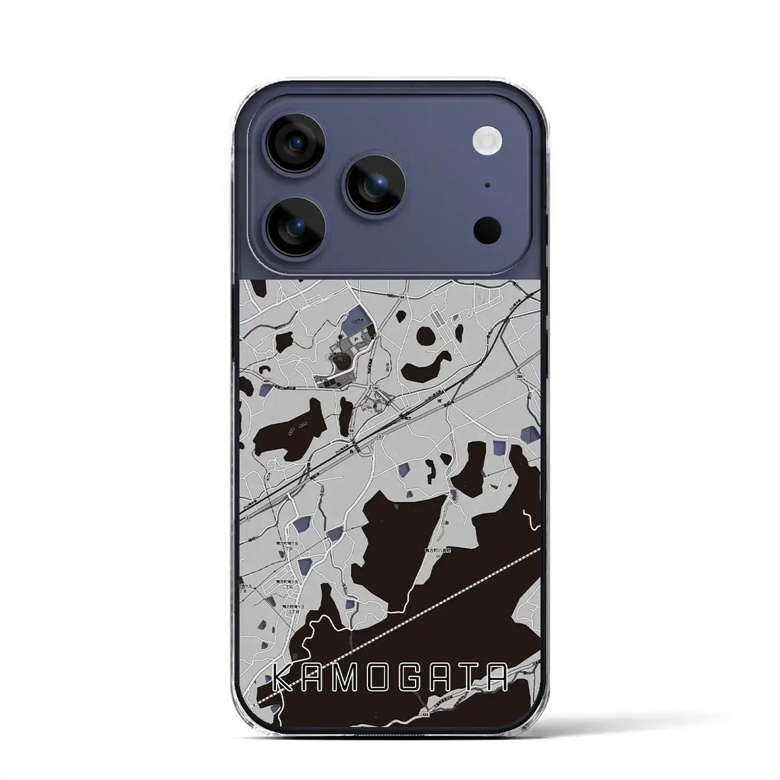 【鴨方（岡山県）】地図柄iPhoneケース（クリアタイプ）