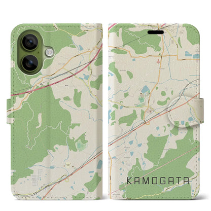 【鴨方（岡山県）】地図柄iPhoneケース（手帳タイプ）