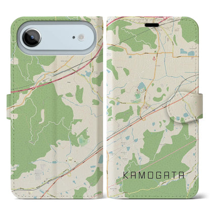 【鴨方（岡山県）】地図柄iPhoneケース（手帳タイプ）