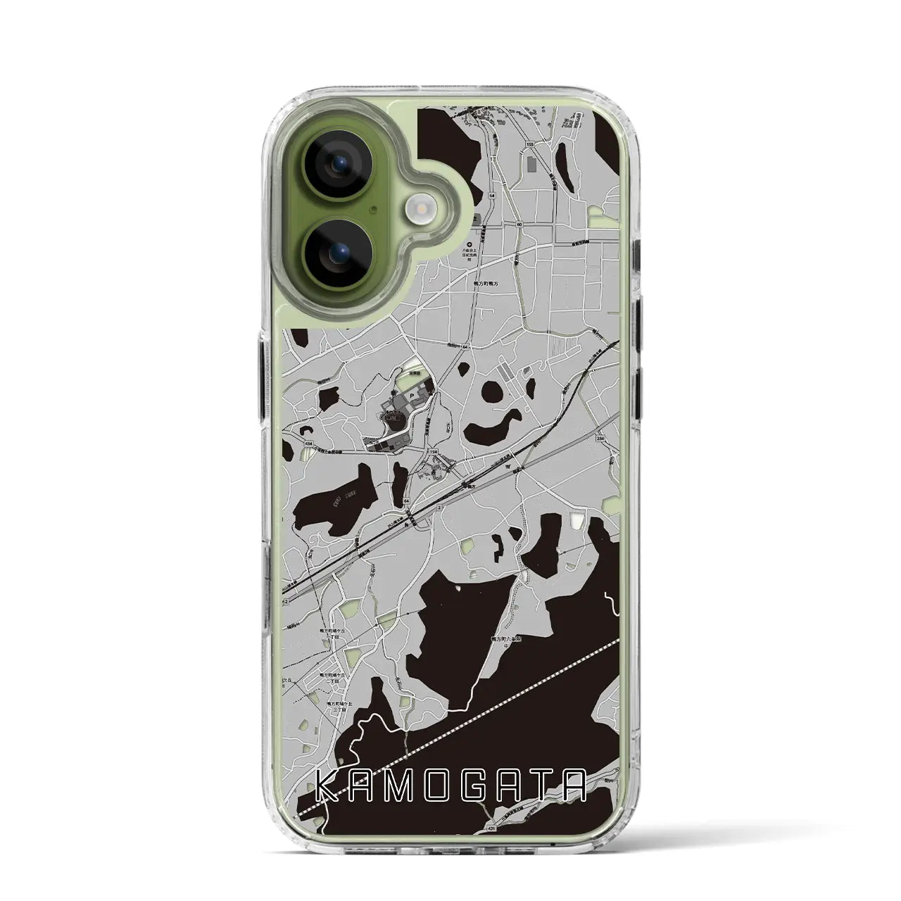 【鴨方（岡山県）】地図柄iPhoneケース（MagSafeタイプ）