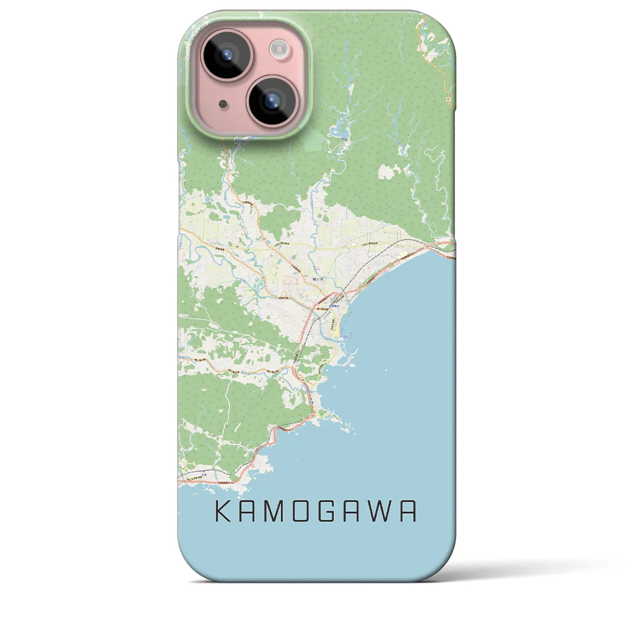 【鴨川（千葉県）】地図柄iPhoneケース（バックカバータイプ）