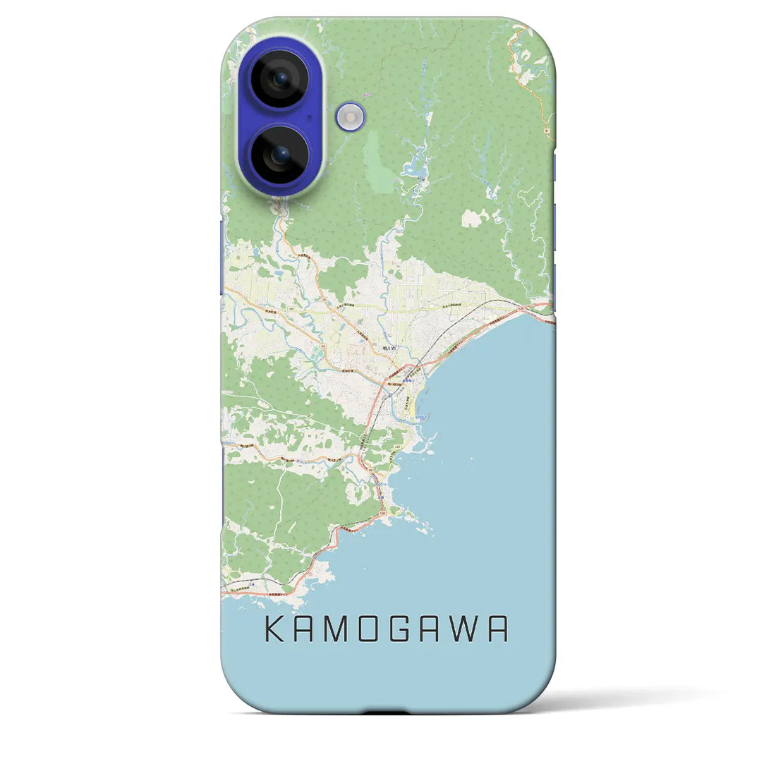 【鴨川(千葉県)】地図柄iPhoneケース(バックカバータイプ)ナチュラル・iPhone 16 Pro Max 用