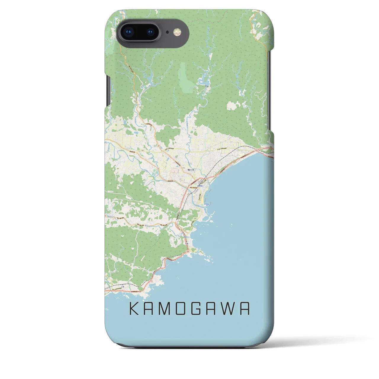 【鴨川（千葉県）】地図柄iPhoneケース（バックカバータイプ）