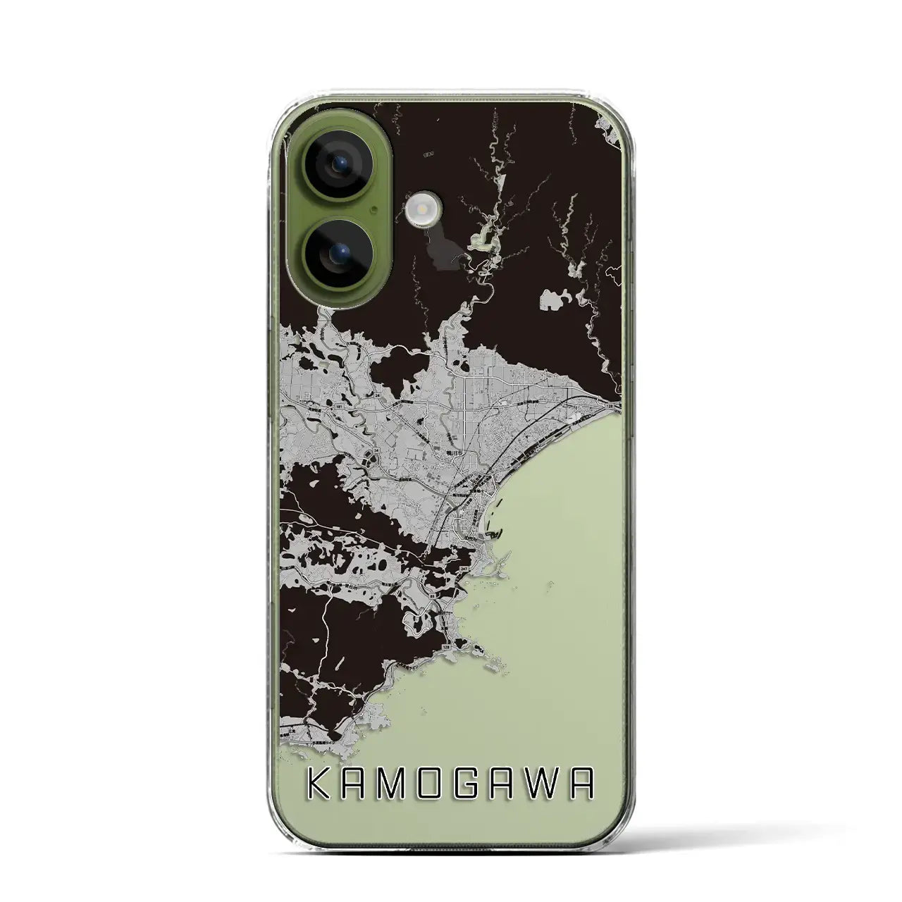 【鴨川（千葉県）】地図柄iPhoneケース（クリアタイプ）モノトーン・iPhone 17 Pro Max 用