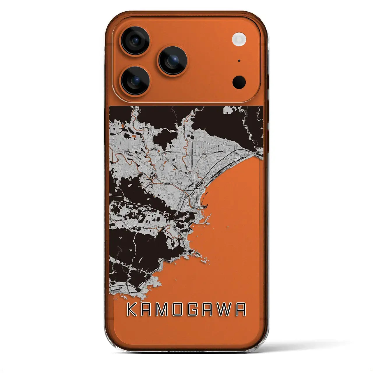 【鴨川（千葉県）】地図柄iPhoneケース（クリアタイプ）