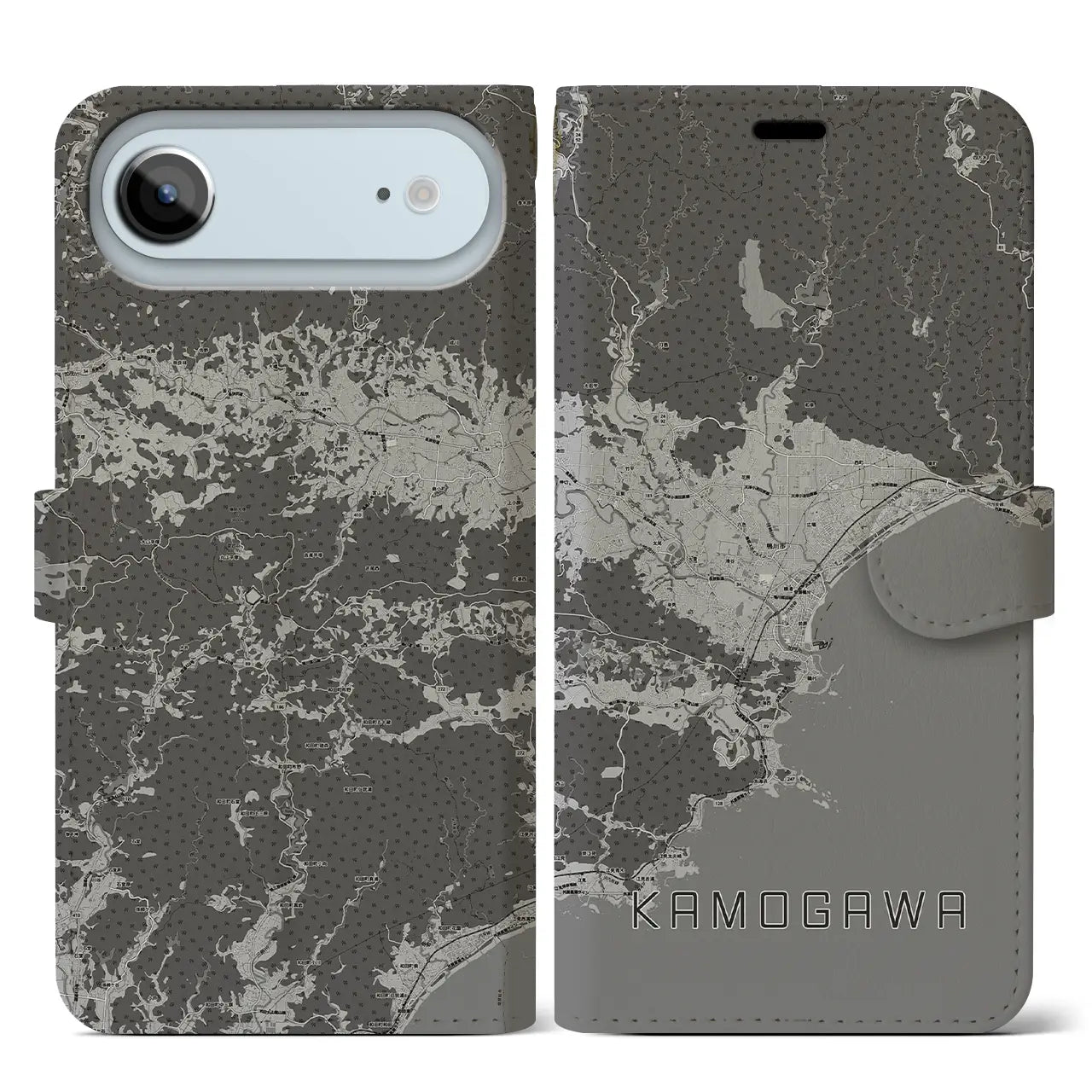 【鴨川（千葉県）】地図柄iPhoneケース（手帳タイプ）