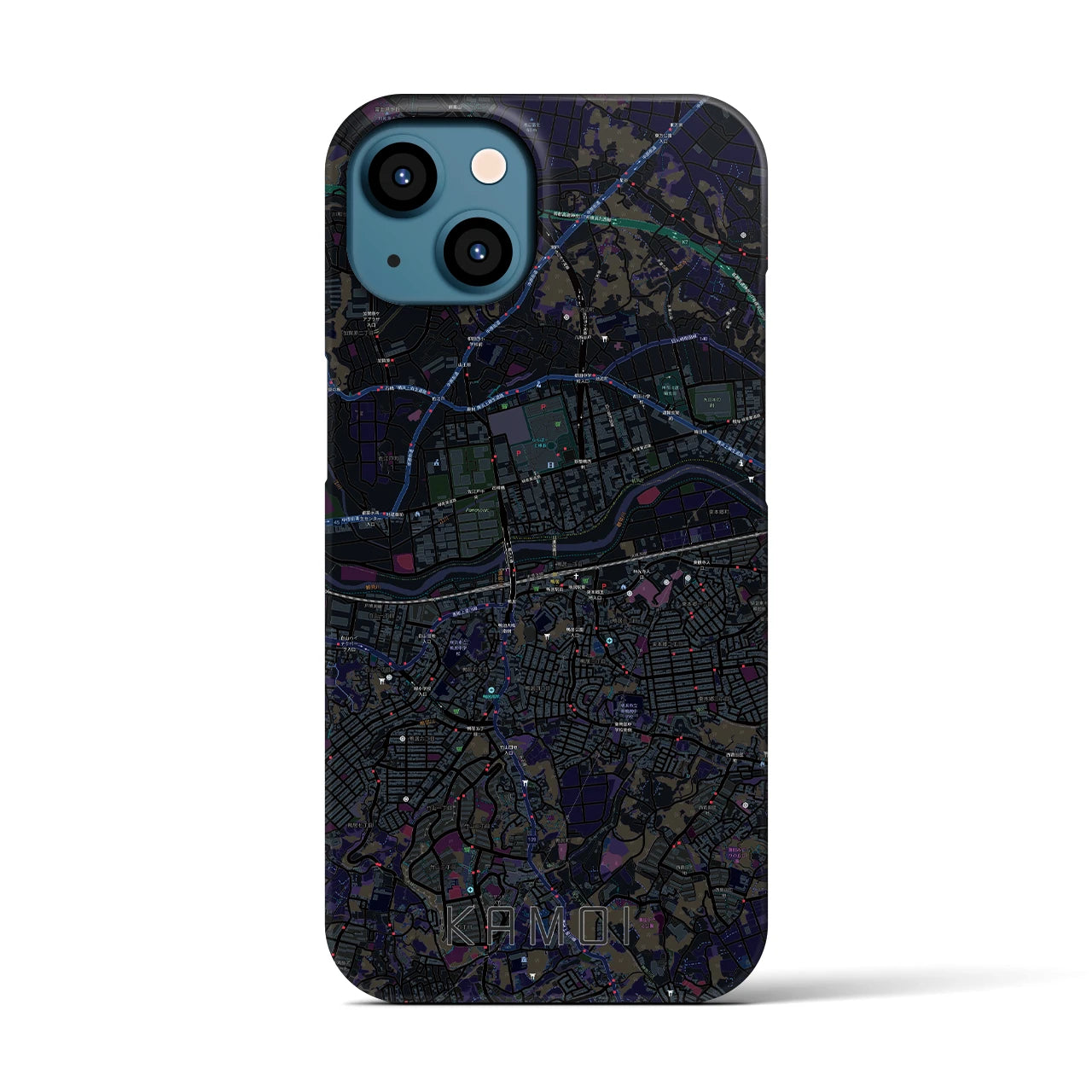 【鴨居（神奈川県）】地図柄iPhoneケース（バックカバータイプ）