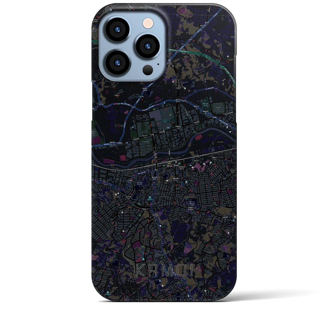 【鴨居（神奈川県）】地図柄iPhoneケース（バックカバータイプ）