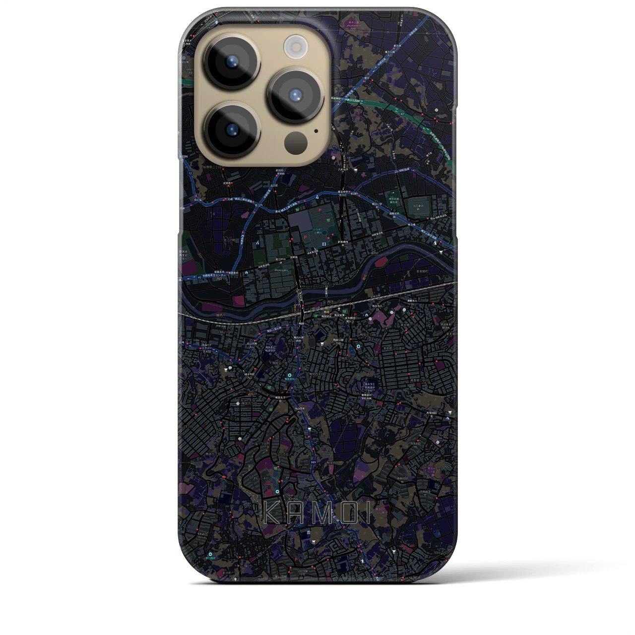【鴨居（神奈川県）】地図柄iPhoneケース（バックカバータイプ）
