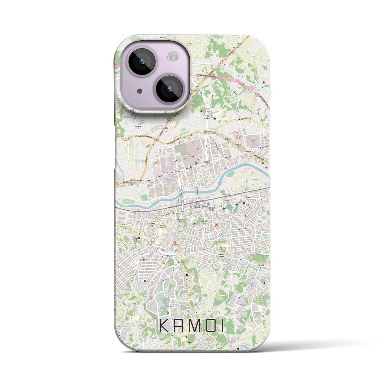 【鴨居（神奈川県）】地図柄iPhoneケース（バックカバータイプ）