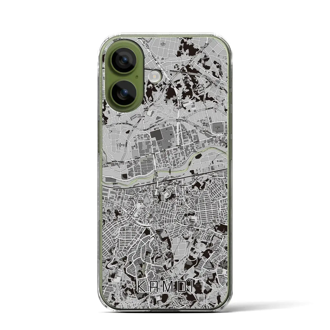 【鴨居（神奈川県）】地図柄iPhoneケース（クリアタイプ）モノトーン・iPhone 17 Pro Max 用